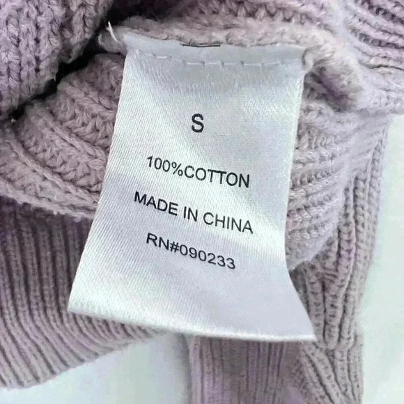 Kendall & Kylie Sweater Women size Small Long Sleeve Lilac Open Knit Crewneck - Picture 6 of 7